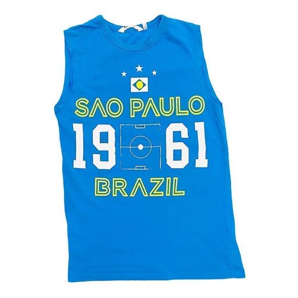 H&M Blue Sao Paulo 1961 Print Muscle Tank - Picture 1 of 3